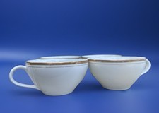 Vintage Translucent Fine China Cup and Saucer, Gray Wheat/Leaf Spray Pattern with Platinum Trim — listing 6