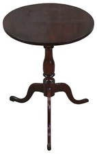 Vintage Mahogany Tripod Pedestal Side Table with Scalloped Tray Top and Spiral-Twist Column — listing 5