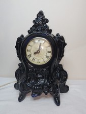 Vintage Lanshire Electric Mantel Clock, Ornate Rococo-Style Cast Case with Scroll and Foliate Decoration