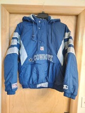 Vintage 1990s Starter Dallas Cowboys Pullover Hooded Puffer Jacket