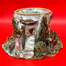 Handmade Art Pottery 'Beloved' House-Form Tealight Candle Lantern with Heart Cutout — listing 6