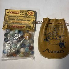 Mixed Lot of Vintage & Modern Glass Marbles in Tin — listing 5