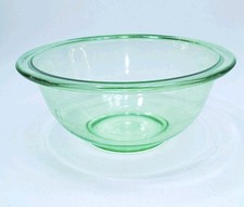 Vintage Green Uranium Glass Ribbed Mixing Bowl, Small 6.5 inch — listing 5
