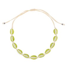 Vintage Green Puka Shell Chip Necklace with Barrel Clasp — listing 3