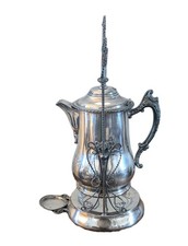 Forbes Silver Co. Silverplate Water Pitcher with Floral Repoussé Rim — listing 5