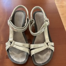 Teva Women's Black Leather Cork-Footbed Ankle-Strap Sandals with Purple Accent, listing 6