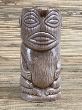 Vintage Polynesian Ceramic Tiki Mug with Carved Bearded Idol Face — listing 2
