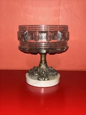 Vintage Italian Stacked Crystal Ball Table Lamp with Marble Base — listing 4