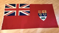 Antique Canadian Red Ensign Civil Flag, 4-Province Shield, circa 1907-1922, approx. 3ft x 2ft (36" x 17") — listing 5