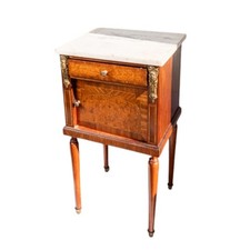 Antique French Empire / Restauration Mahogany Scroll-Arm Bergère Armchair with Leather Seat, listing 3