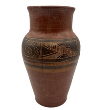 Southwestern Native American Style Pottery Vase, Geometric Cylinder, Unknown Maker — listing 5