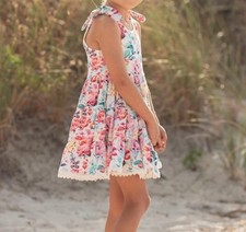 Makena Lane Girls' Apple Print Pinafore Dress, Size 3 — listing 3