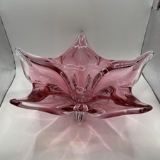 Vintage Murano Cranberry Pink Art Glass Star-Shaped Centerpiece Bowl — listing 2