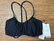 Calia Scrunched Tie Back Bikini Top Pure Black Size S — listing 3