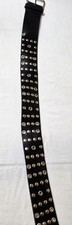 Set of 2 Studded Grommet Belts - Pink Double-Prong & Black Eyelet — listing 4