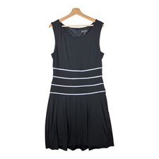 Connected Apparel Black & White Geometric Print Sleeveless Sheath Dress, Size 10 — listing 3
