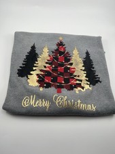 Holiday Time Women's Merry Christmas Tree Graphic Tee, Grey, Size M, listing 2