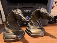 Vintage Hand-Carved Wooden Horse Head Bookends, Pair — listing 4