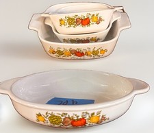 Corning Ware Casserole Dish with Pastel Floral & Ribbon Motif — listing 4