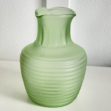 Frigidaire Green Satin Uranium Glass Iced Tea Server / Pitcher, 8 inches tall — listing 6