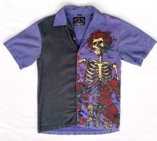 Grateful Dead by David Carey Dancing Skeletons Rayon Button-Up Shirt — listing 2