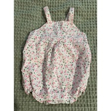 Janie and Jack Baby Girl Yellow Floral Embroidered Knit Bubble Romper, 6-12 Months, listing 2