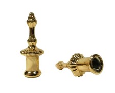 Pair of Vintage Cast Brass Decorative Finials with Foliate Acanthus Leaf Motif — listing 3