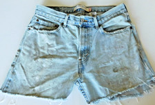 Vintage Button-Fly Cutoff Denim Jean Shorts, Distressed Frayed Hem, listing 4