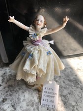 Vintage Dresden-Style Lace Porcelain Ballerina Rotating Music Box with Swiss Movement No visible porcelain mark, only the pape — listing 3