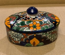 Mexican Talavera Hand-Painted Ceramic Hinged Lidded Trinket Box — listing 4