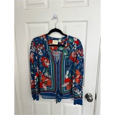 Maeve by Anthropologie Black Floral Button-Front Blouse, US 6 — listing 2