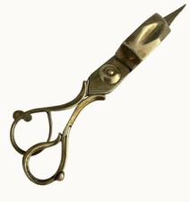 Antique Brass Candlestick with Wick Trimmer Scissors (Candle Snuffer Set) — listing 6