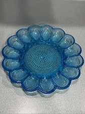 Vintage Pressed Glass Hobnail Deviled Egg Serving Plate — listing 4