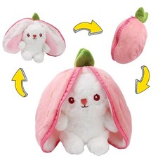 Reversible Plushie Bunny/Rabbit Mood Plush - Light Blue & Navy — listing 5
