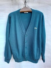 Vintage Chemise Lacoste V-Neck Cardigan Sweater in Green, Size 4 — listing 2