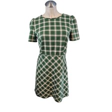 Taylor Black & White Plaid Fit & Flare Sleeveless Dress