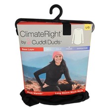 ClimateRight by Cuddl Duds Plush Warmth Fleece-Lined Base Layer Top, Black, Women's M — listing 5