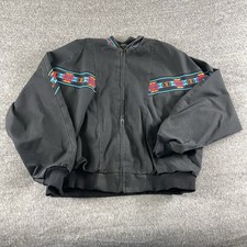 Vintage 1990s David James Southwestern Aztec Print Bomber Jacket, Teal, Size XL — listing 5