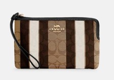 Coach signature jacquard wristlet Signature Jacquard Flap Wristlet with Pink Leather Trim — listing 2