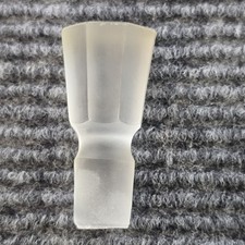 Vintage Square Glass Perfume/Cologne Bottle with Frosted Floral Mushroom Stopper — listing 5