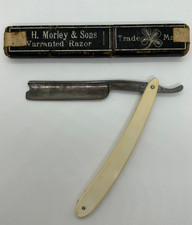 Antique W.H. Morley & Sons Clover Brand Straight Razor with Original Box — listing 2