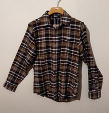 Eddie Bauer Men's Slim Fit Plaid Flannel Shirt, Size M, Blue/Green