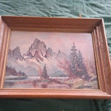 Framed Mountain Reflection Landscape Print (Mount Rainier / alpine lake scene) — listing 6