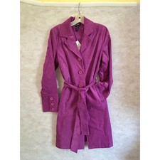 Pink Corduroy Belted Trench Coat / Wrap Jacket — listing 5