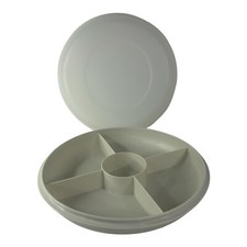 Tupperware Hot Pink Relish Tray / Serving Center 4-Cup Set with Center Handle — listing 6