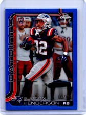 2025 Topps Chrome TreVeyon Henderson RC Green Refractor /175 New England Patriots
