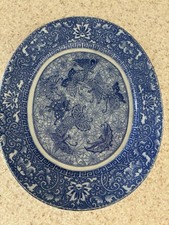 Japanese Blue and White Porcelain Chrysanthemum Scroll Charger with Sometsuke Floral Pattern — listing 2