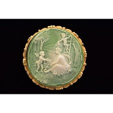 Vintage Ornate Gilt Metal Cherub Cameo Table Lighter — listing 2