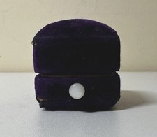 Vintage Blue Velvet Hinged Jewelry Presentation Box (Empty) - Ring/Earring Box