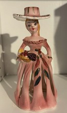Vintage 1950s Ceramic Lady Figural Napkin Holder with Green Ivy Skirt — listing 5